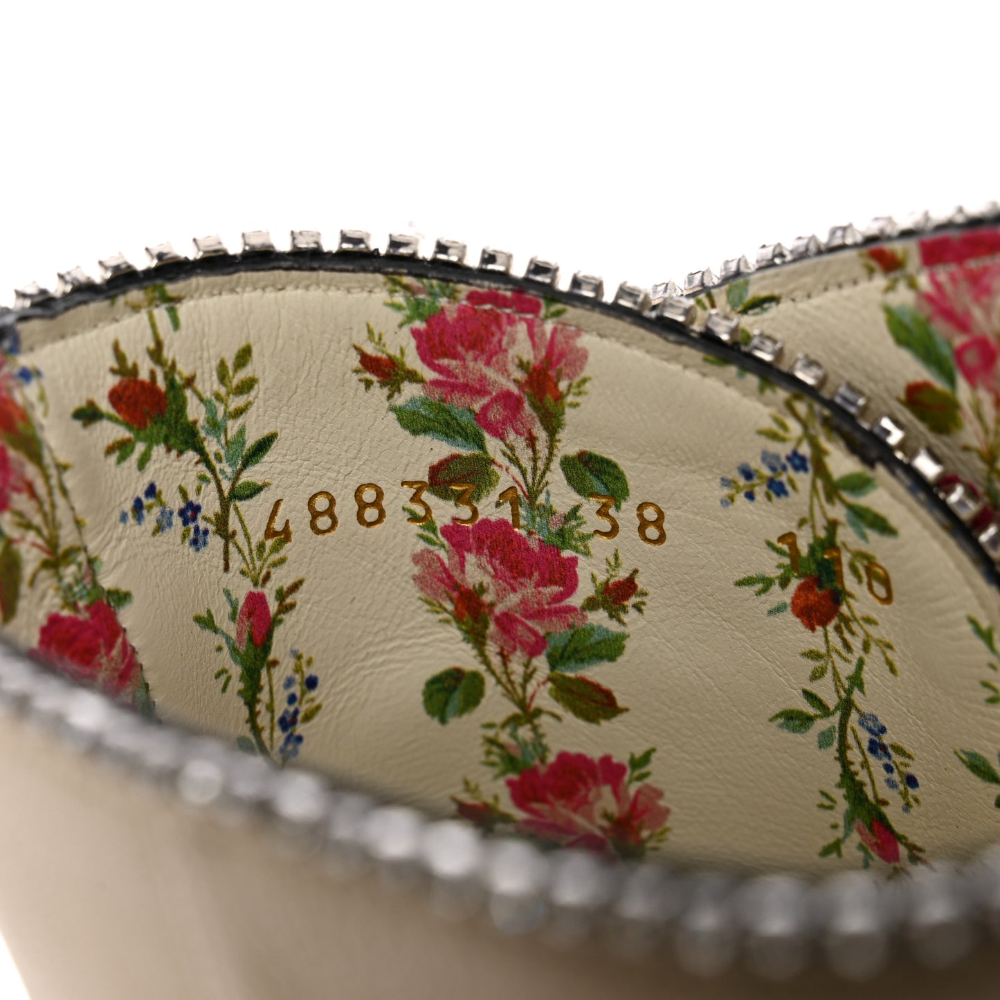 Calfskin Floral Crystal Embroidered Fosca Boots 38 Mystic White