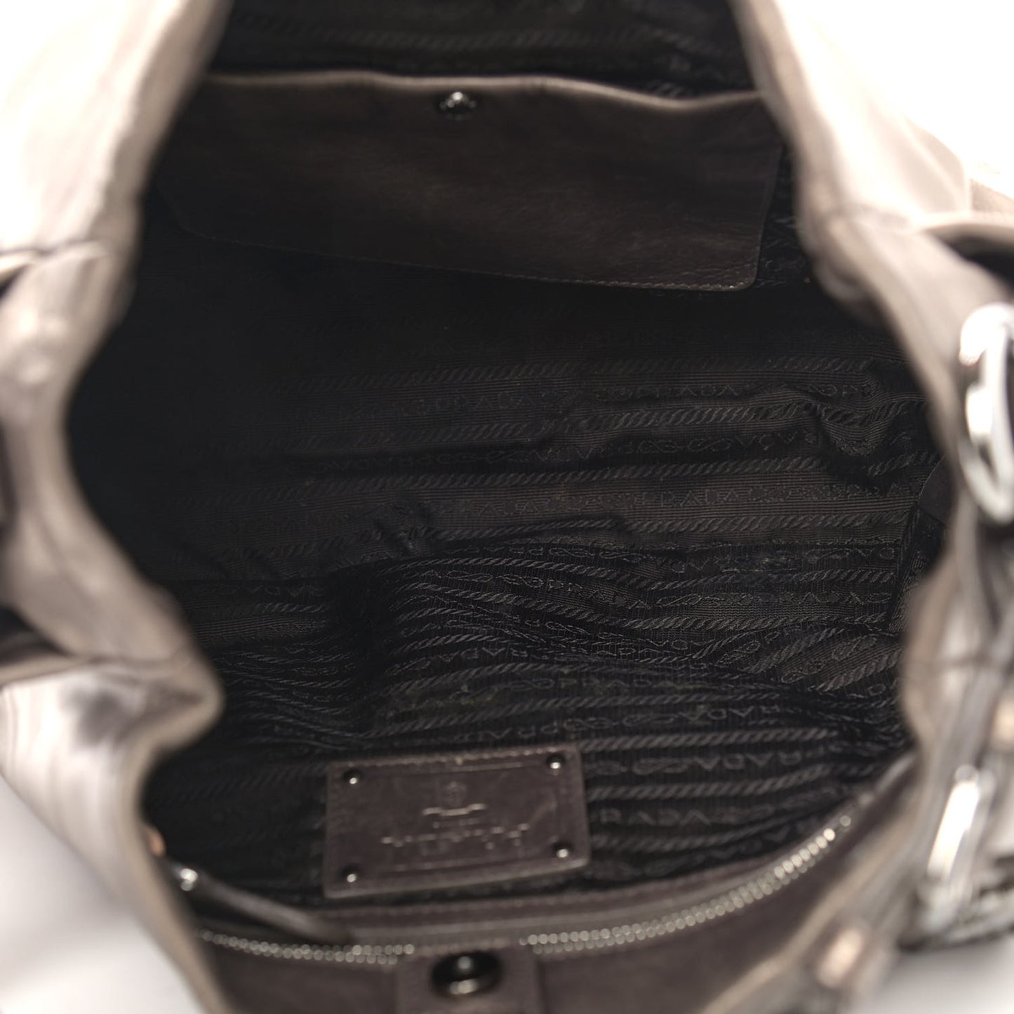 Metallic Soft Calfskin Two Pocket Hobo Fumo Mordore