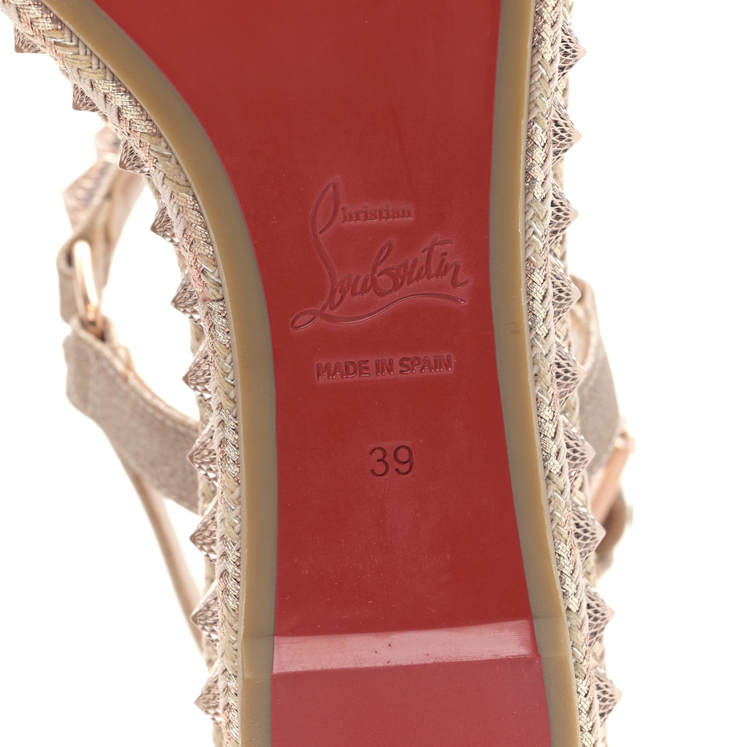 Christian Louboutin Calfskin Cubiste Pyraclou 60 Platform Sandals 39 Platine 6 of 7