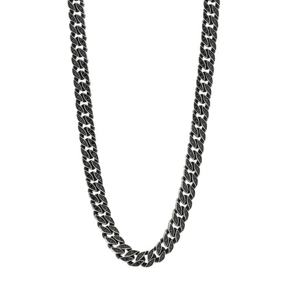David Yurman Sterling Silver Black Diamond 11.5mm Curb Chain Necklace 24" 1 of 4