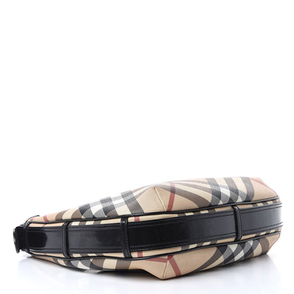 Burberry Calfskin Supernova Check Medium Barton Hobo Black 4 of 16