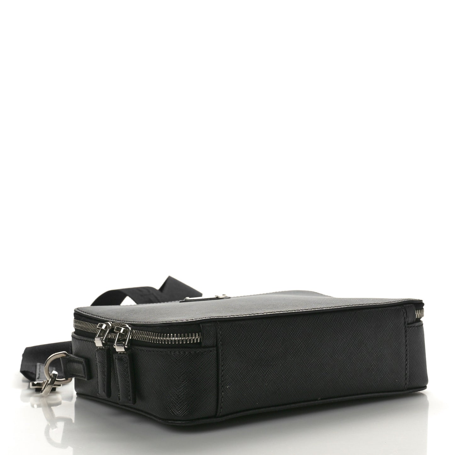 Saffiano Travel Medium Brique Crossbody Bag Black