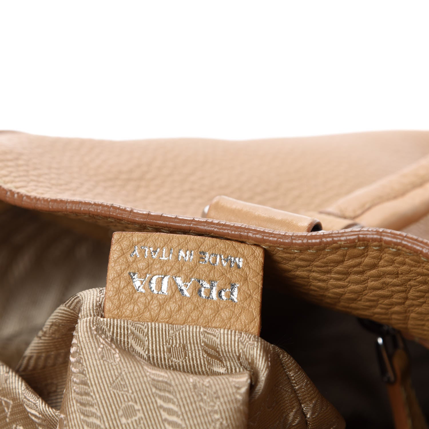 Prada Vitello Daino Pushlock Tote Sughero 13 of 14