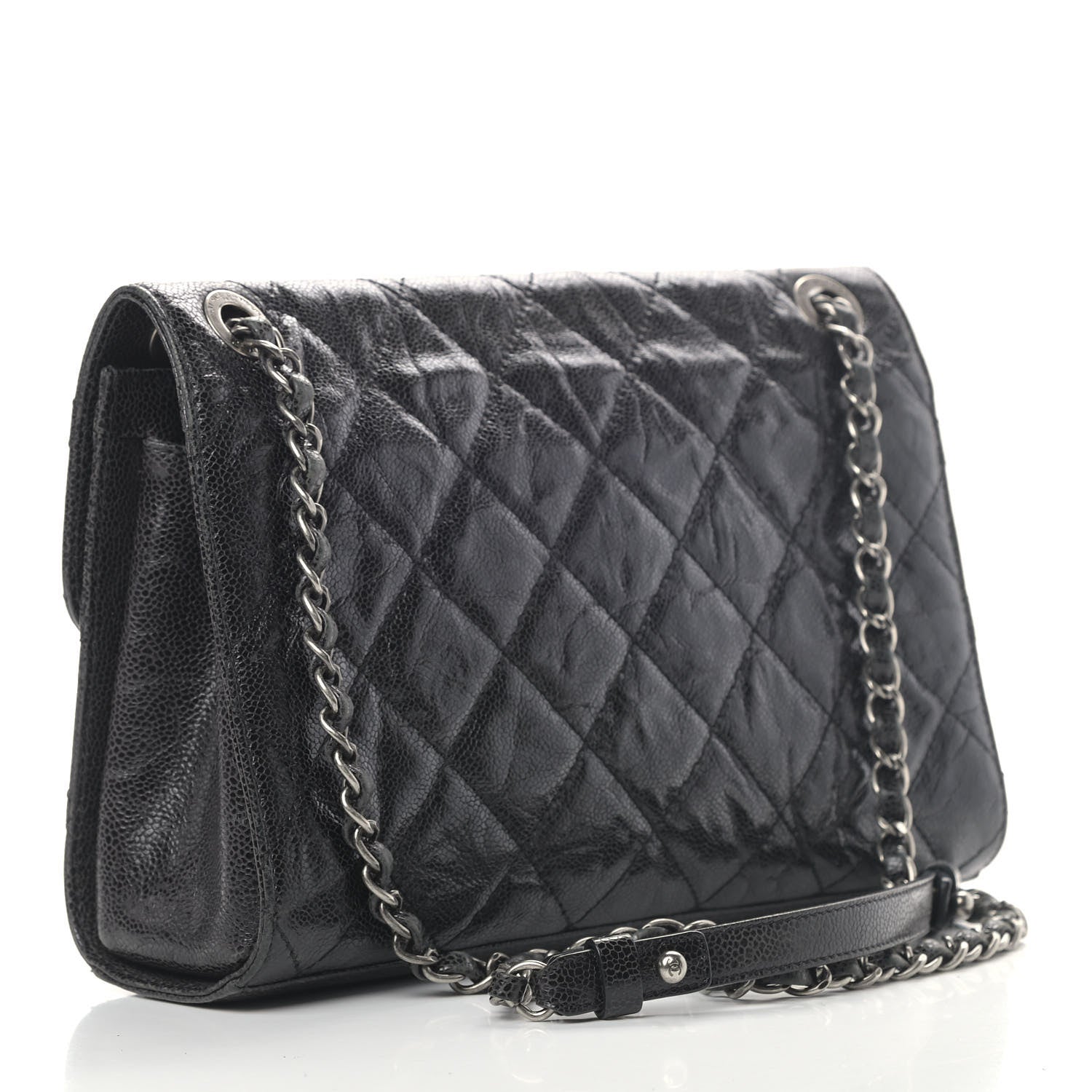 Chanel Crumpled Grained Calfskin Medium CC Crave Flap Black 2 of 6