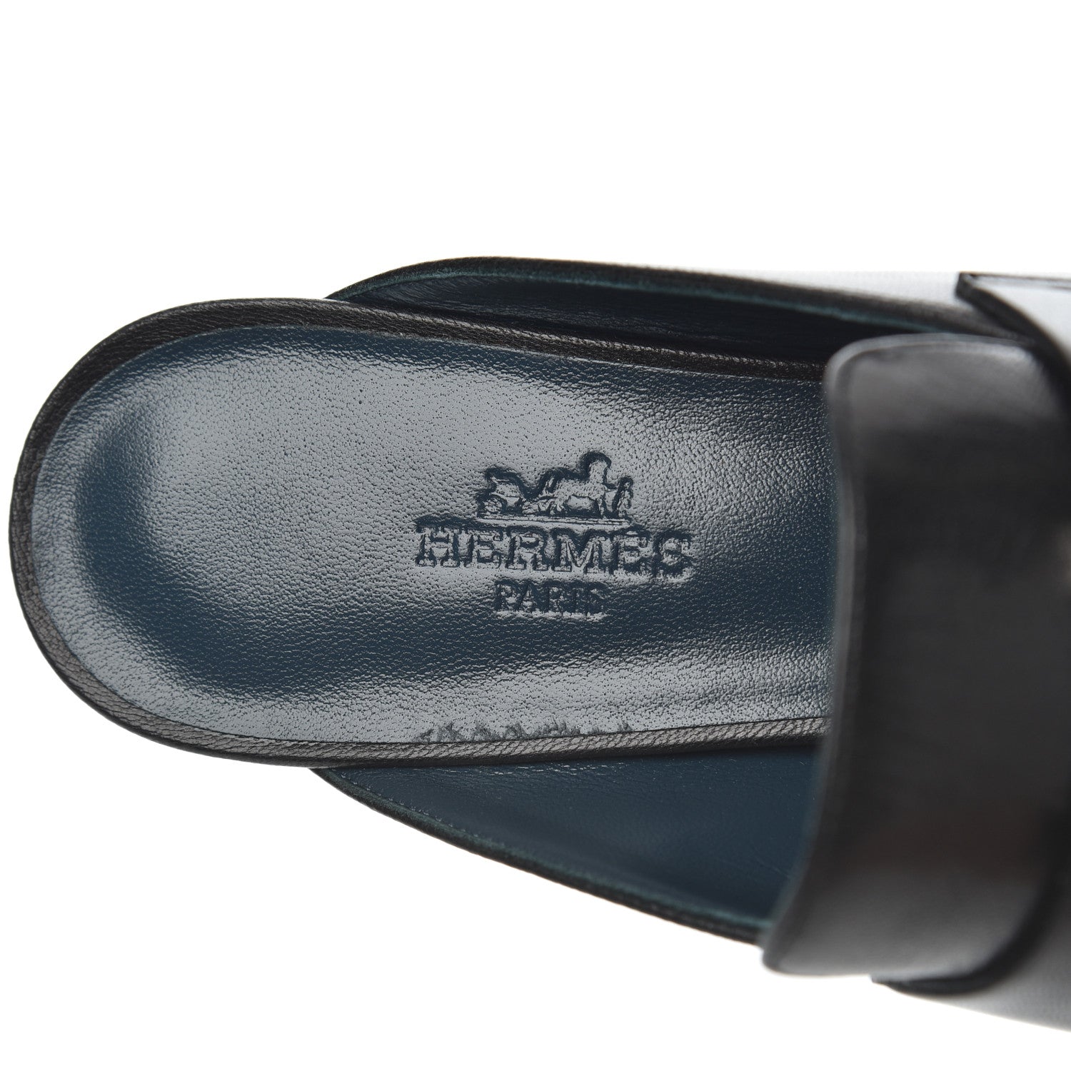 Hermes Goatskin Paradis Mules 37.5 Black 6 of 13