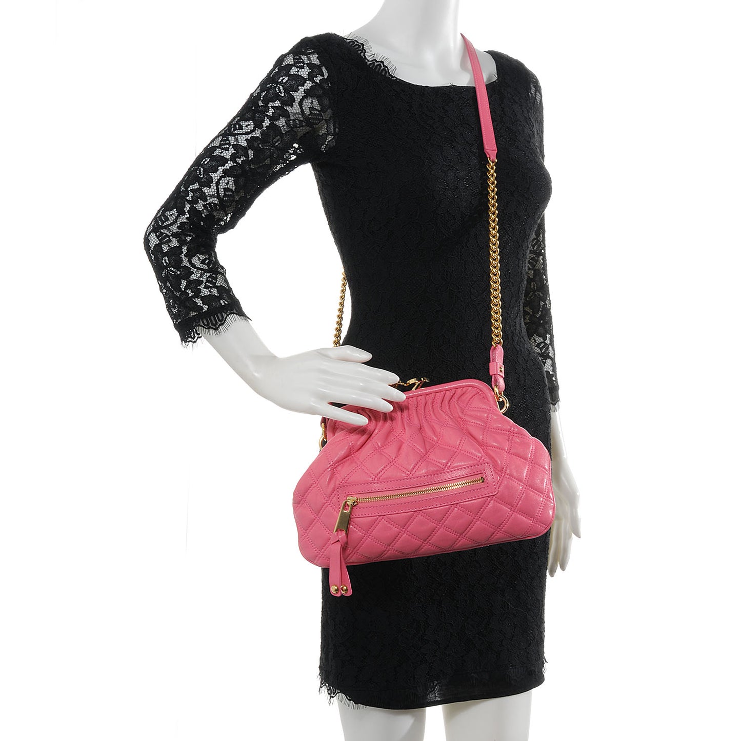 Leather Quilted Little Stam Bubble Pink