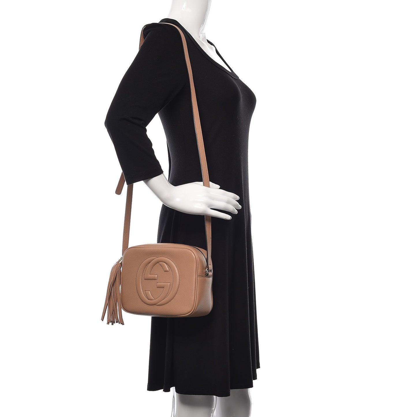 Pebbled Calfskin Small Soho Disco Bag Camelia