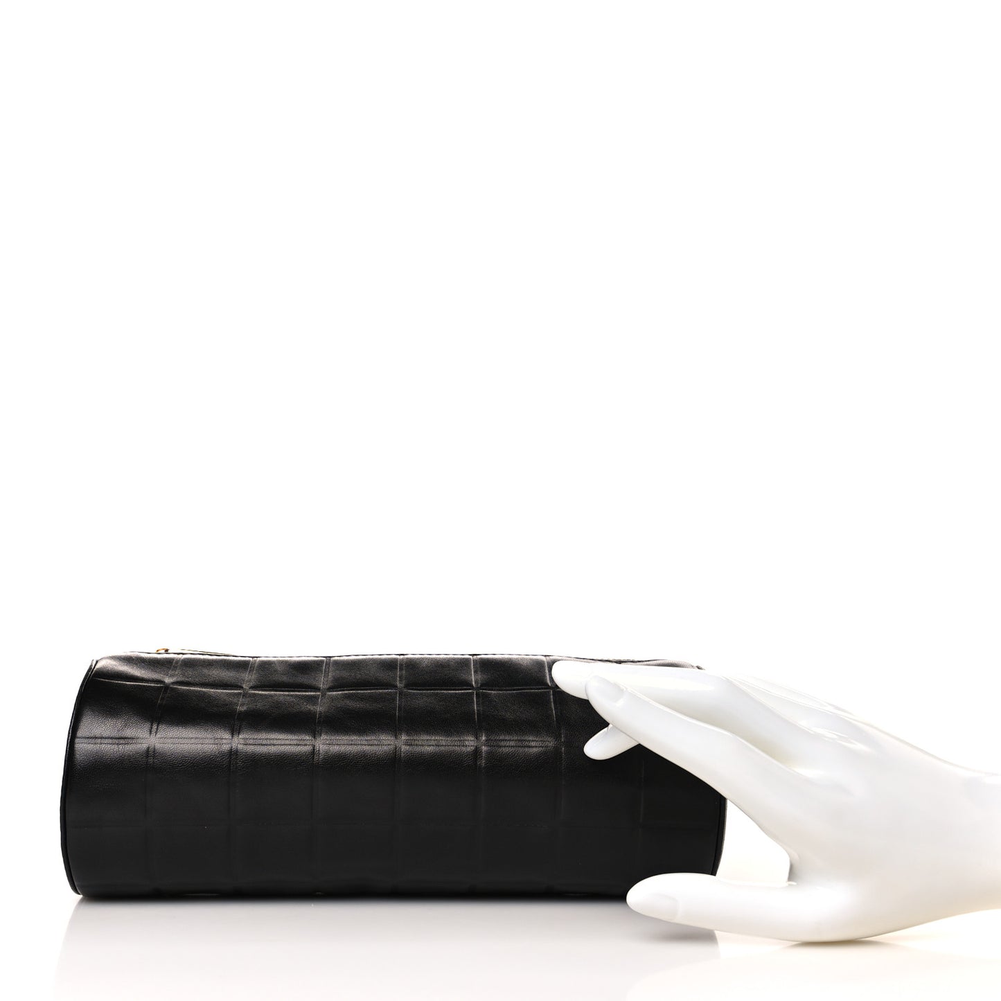 Lambskin Chocolate Bar Cosmetic Pouch Black