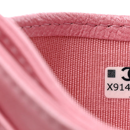 Chanel Cloudy Pearly Goatskin Quilted Card Holder Pink 8 of 9