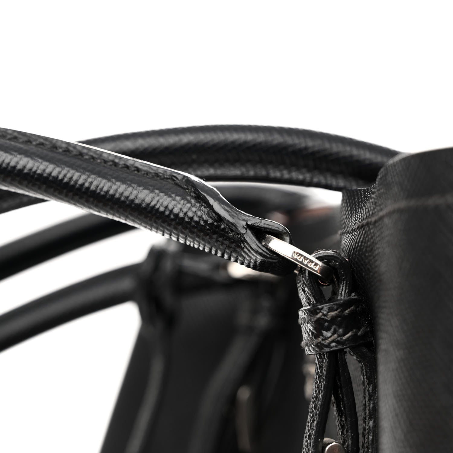 Prada Saffiano Cuir Large Double Bag Black Mughetto 14 of 17