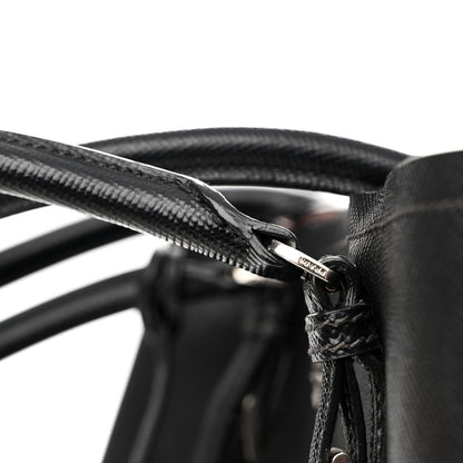 Prada Saffiano Cuir Large Double Bag Black Mughetto 14 of 17