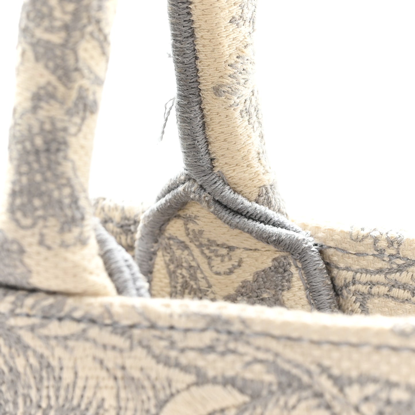 Canvas Embroidered Small Dioriviera Toile De Jouy Book Tote Gray
