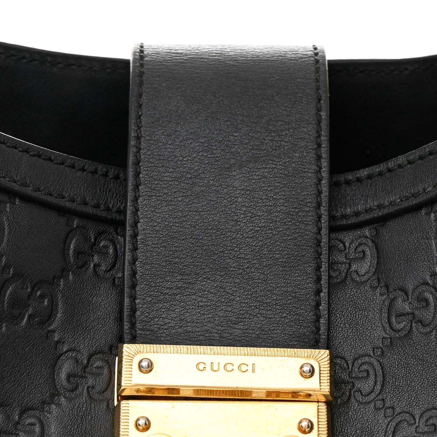 Guccissima Medium Padlock Tote Black
