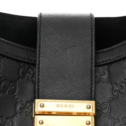 Gucci Guccissima Medium Padlock Tote Black 8 of 11