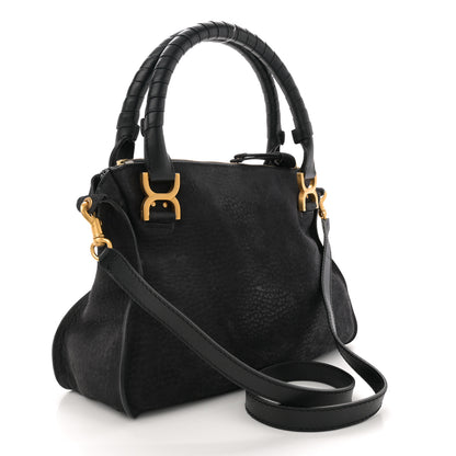 Chloe Nubuck Calfskin Medium Marcie Satchel Black 3 of 13