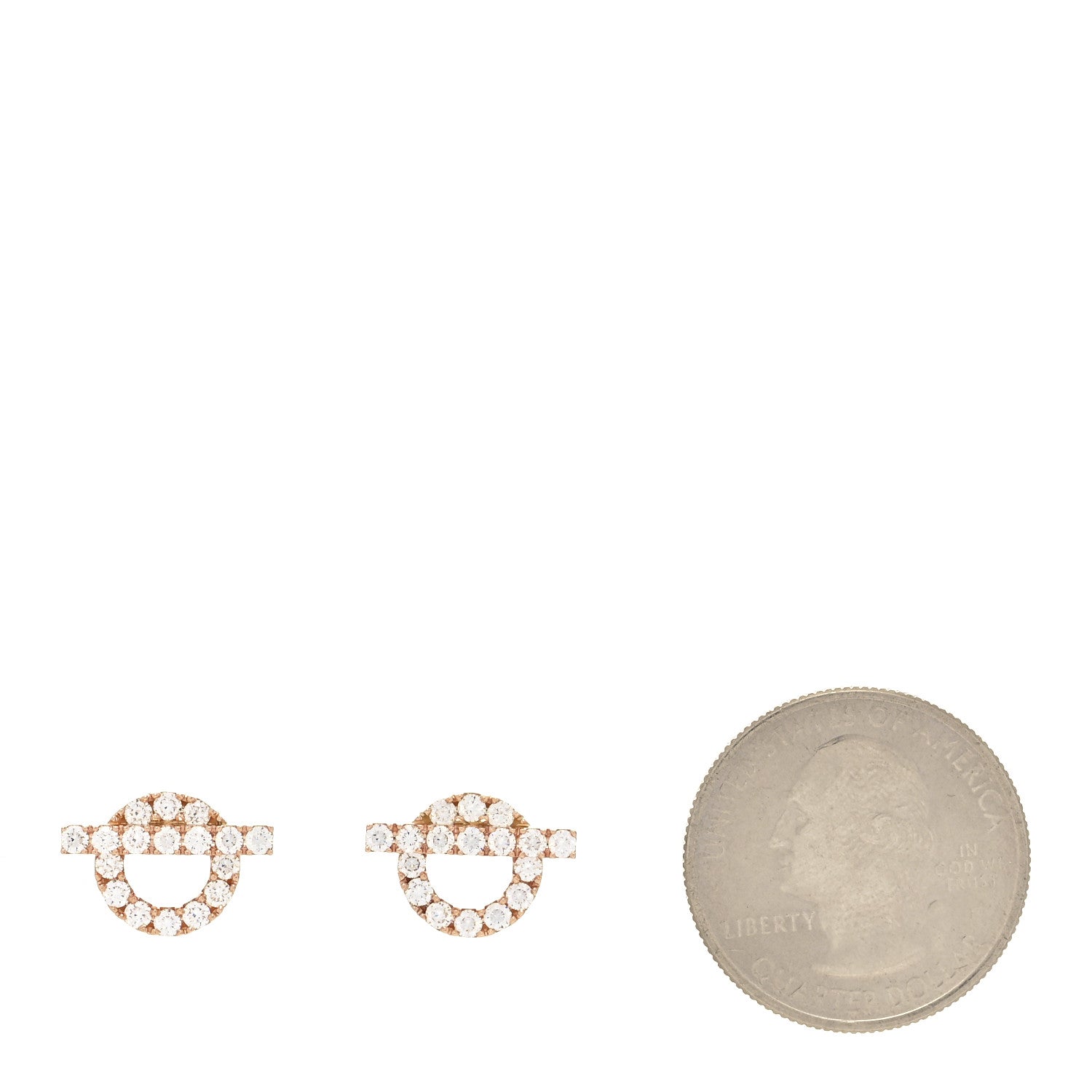 Hermes 18K Rose Gold Diamond Finesse Earrings 2 of 5