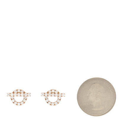 Hermes 18K Rose Gold Diamond Finesse Earrings 2 of 5