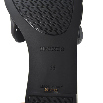 Hermes Rubber Aloha Sandals 38 Black 8 of 9