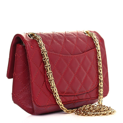 Chanel Aged Calfskin Quilted 2.55 Reissue Mini Flap Red 3 of 15