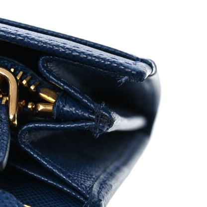 Prada Saffiano Metal Oro Chain Wallet Bleuette 17 of 18