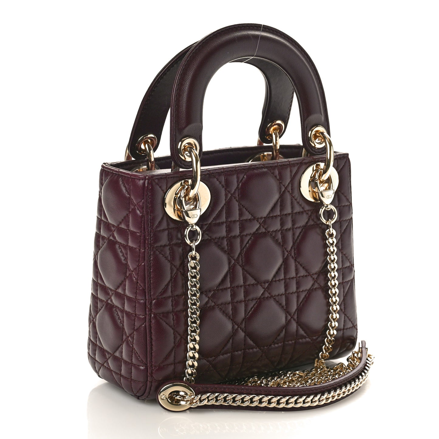 Lambskin Cannage Mini Lady Dior Plum