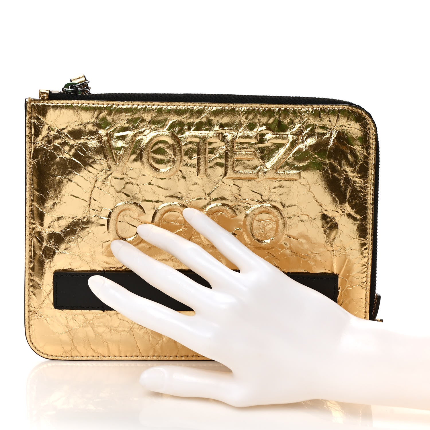 Chanel Metallic Lambskin Small Feminine Pouch Clutch Gold 2 of 6