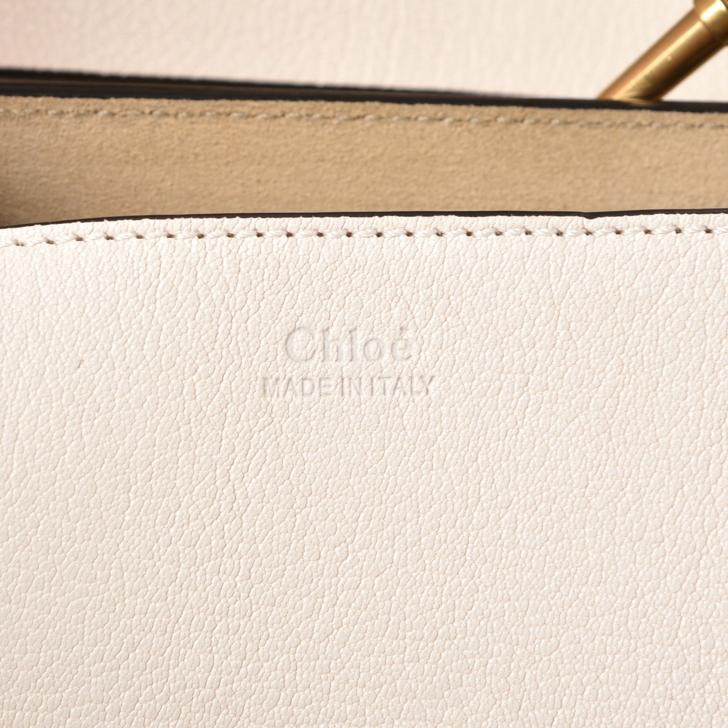 Goatskin Drew Shoulder Bag Off White