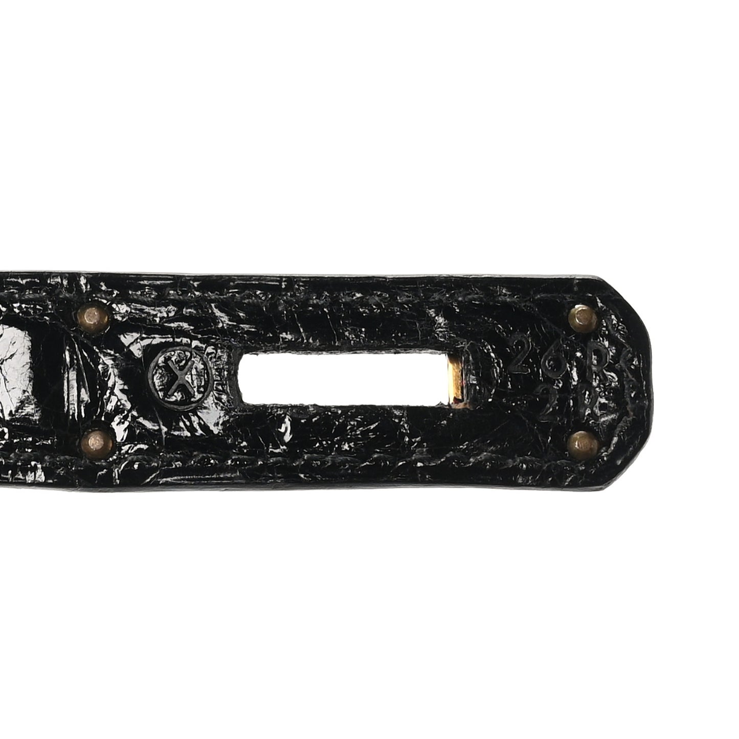 Shiny Porosus Crocodile Kelly Sellier 28 Black