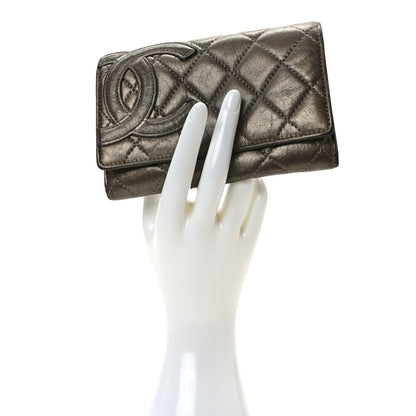 Chanel Distressed Calfskin Quilted Cambon Flap Wallet Bronze 2 of 9