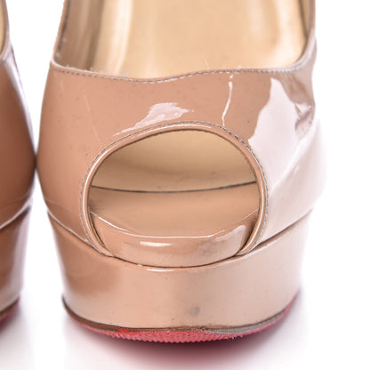 Christian Louboutin Patent Lady Peep 150 Pumps 38 Nude 24 of 31