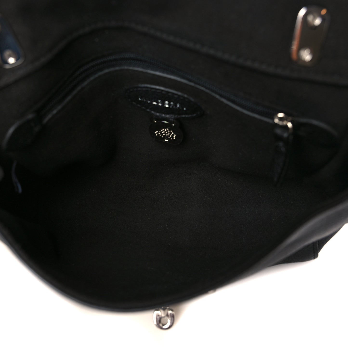 Glossy Goatskin Small Lily Flap Black