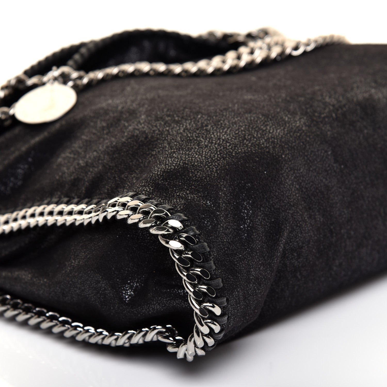 Stella McCartney Embellished Shaggy Deer Small Falabella Fold Over Tote Black 6 of 10