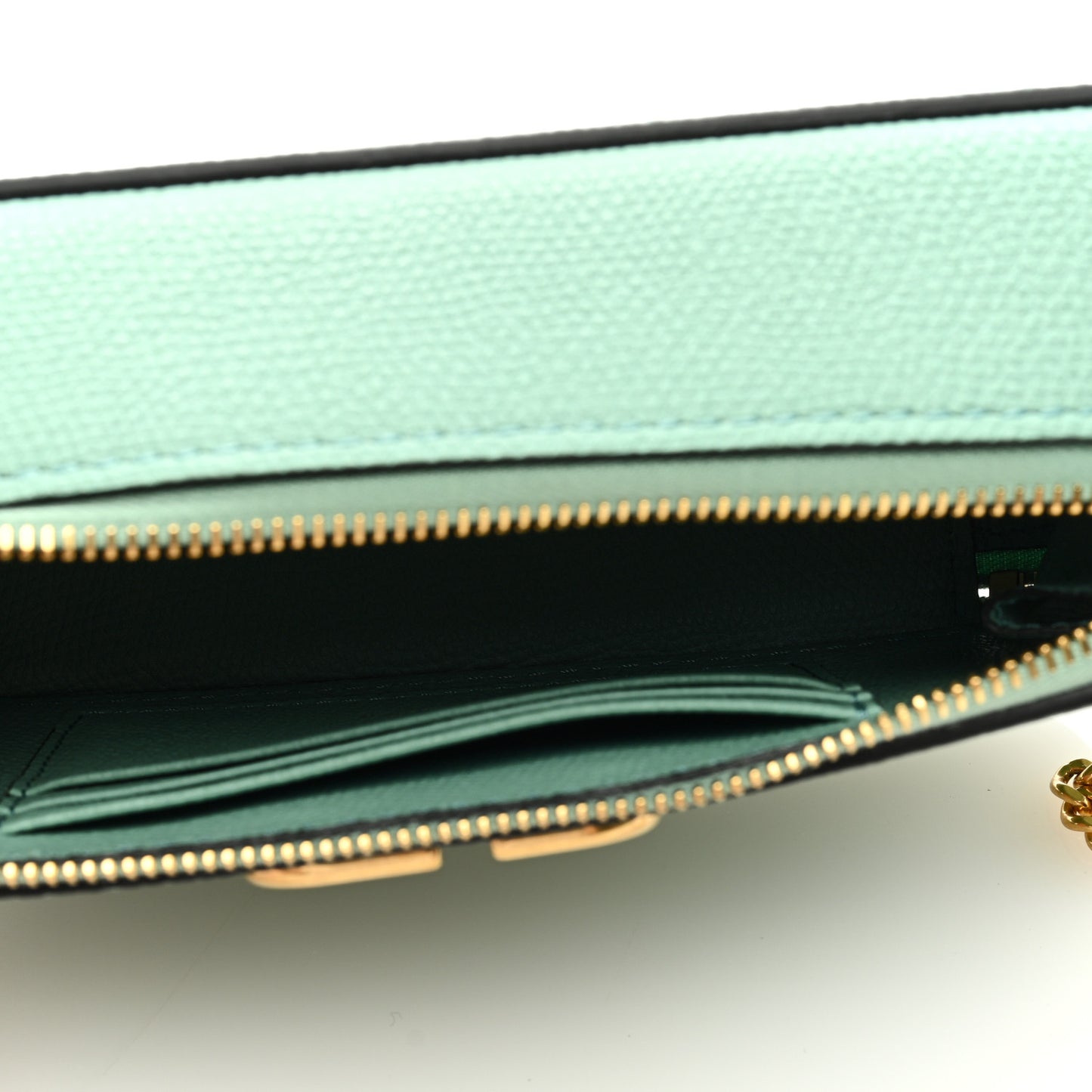Grained Calfskin VLogo Zip Crossbody Light Green