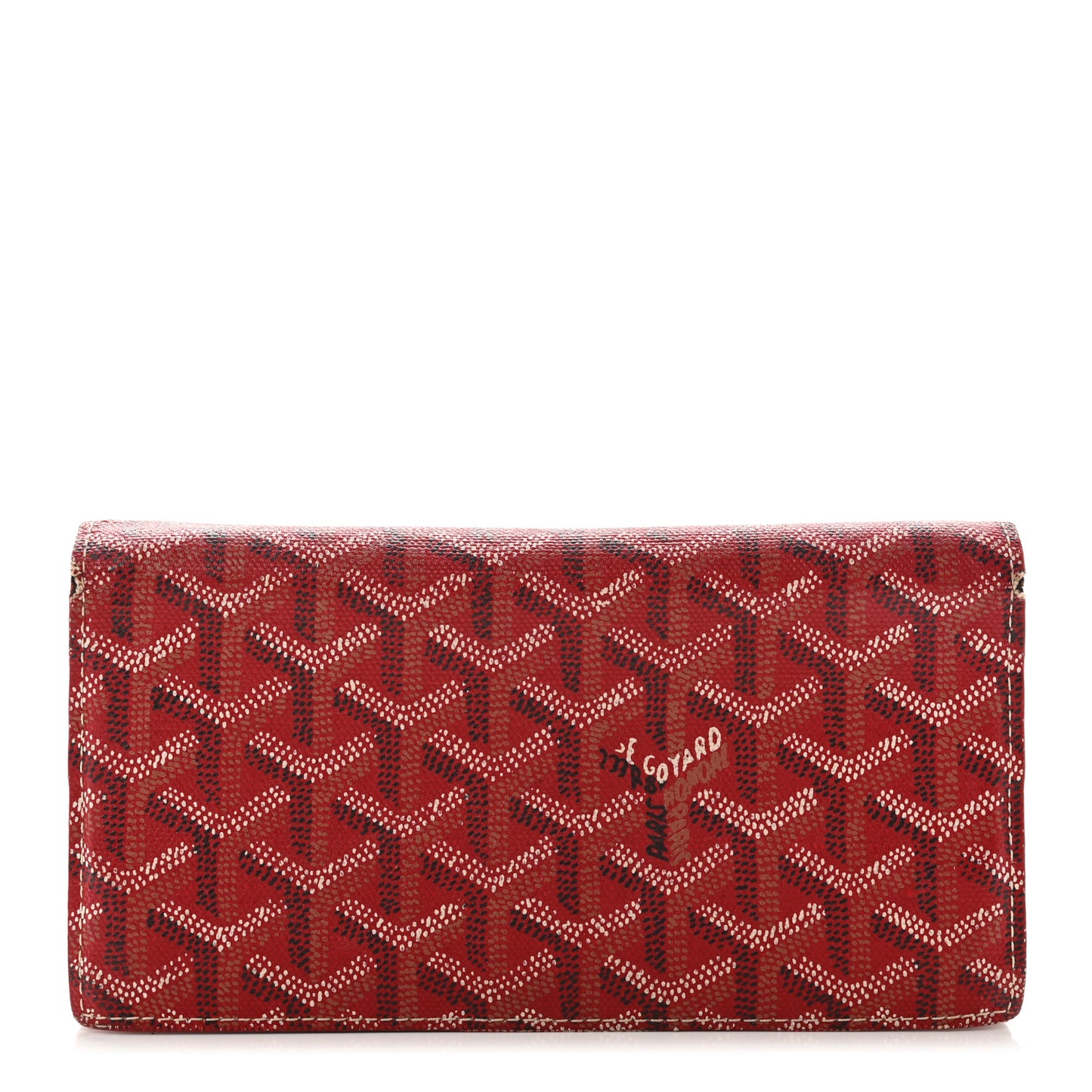 Goyardine Long Bi-Fold Wallet Red