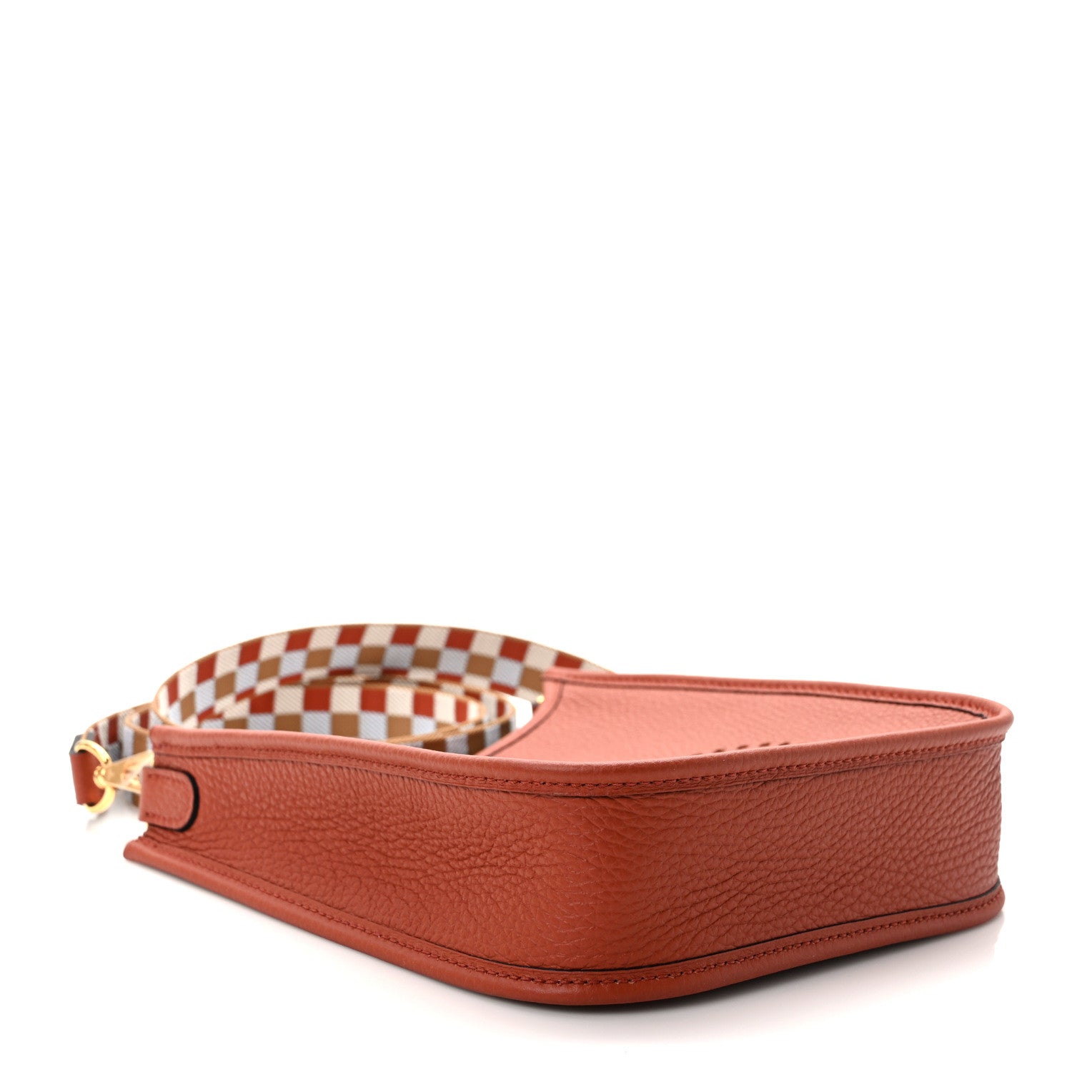 Hermes Taurillon Clemence Maxi Quadrille Evelyne TPM Cuivre Chai Nata Bleu Brume 4 of 9