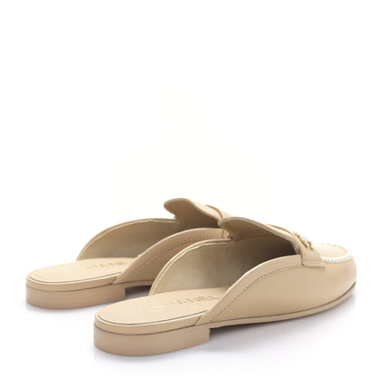 Chanel Lambskin Pearl CC Mules 37 Beige 4 of 8
