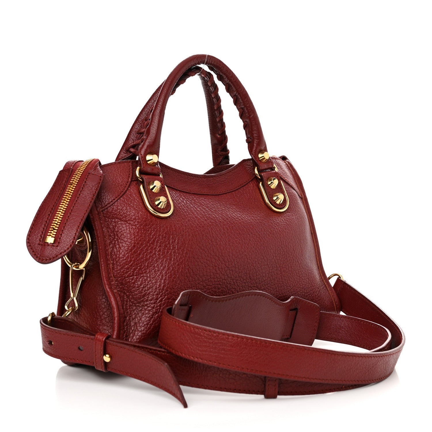 Balenciaga Chevre Gold Metallic Edge Hardware Mini City Rouge Brique Rouge Grenade 3 of 12