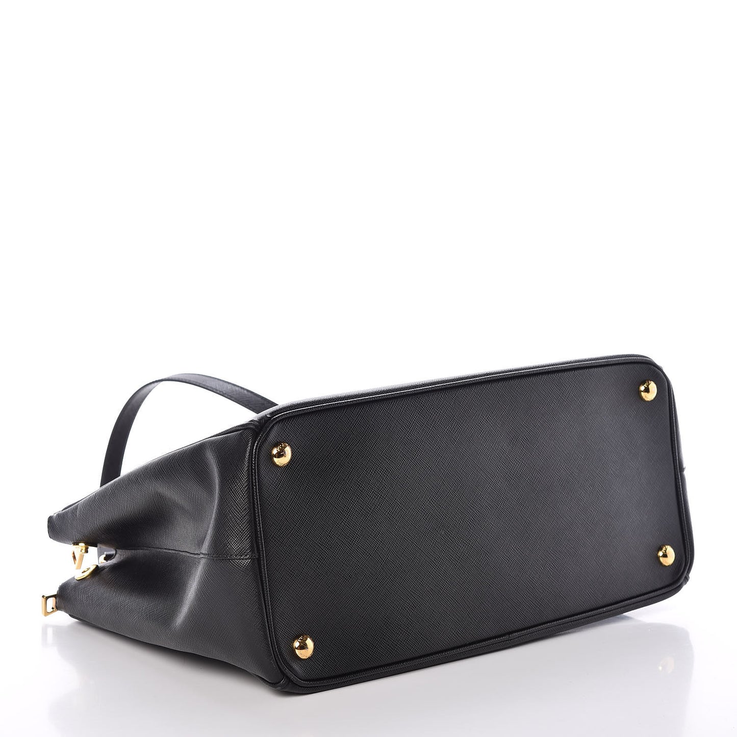 Saffiano Crocodile Medium Galleria Double Zip Tote Black Rosso