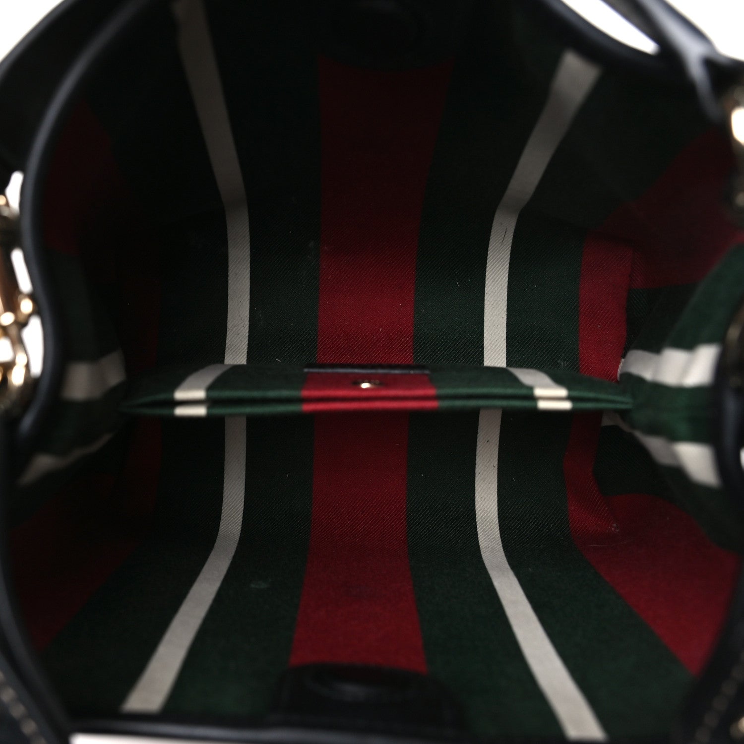 Gucci GG Supreme Monogram Emblem Mini Bucket Bag Beige Black 5 of 9
