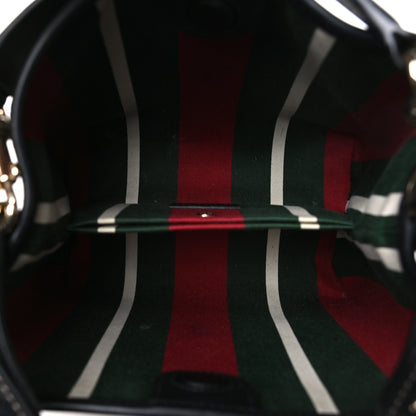 Gucci GG Supreme Monogram Emblem Mini Bucket Bag Beige Black 5 of 9