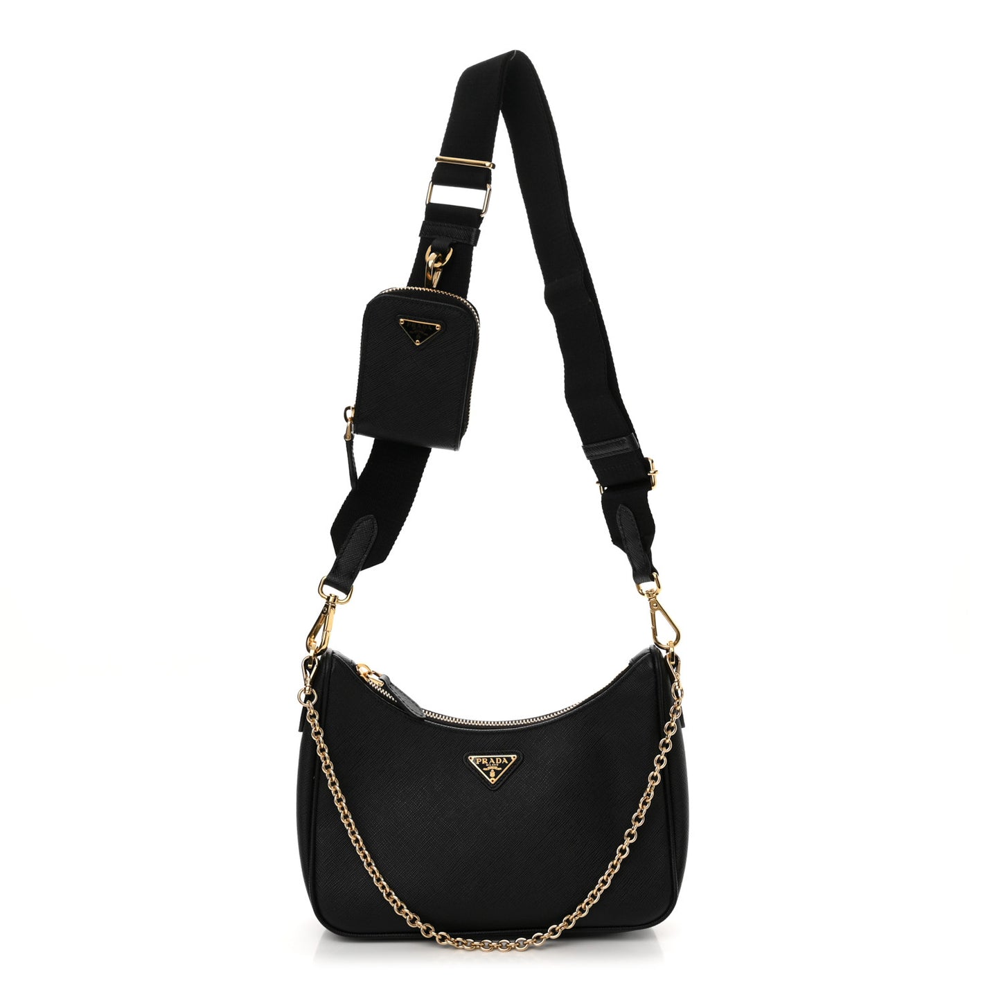 Saffiano Lux Re-Edition 2005 Shoulder Bag Black