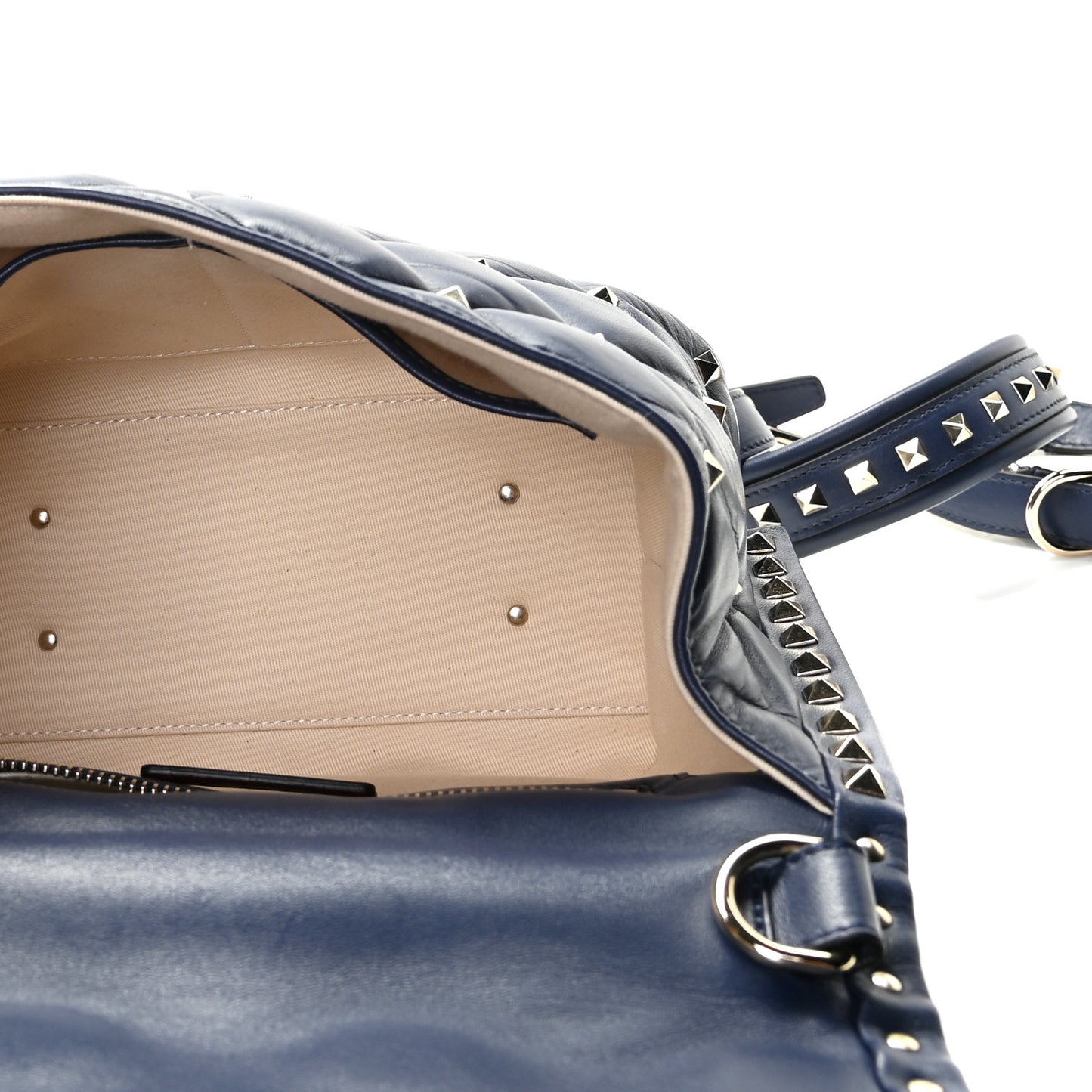 Lambskin VLTN Print Candystud Top Handle Bag Pure Blue