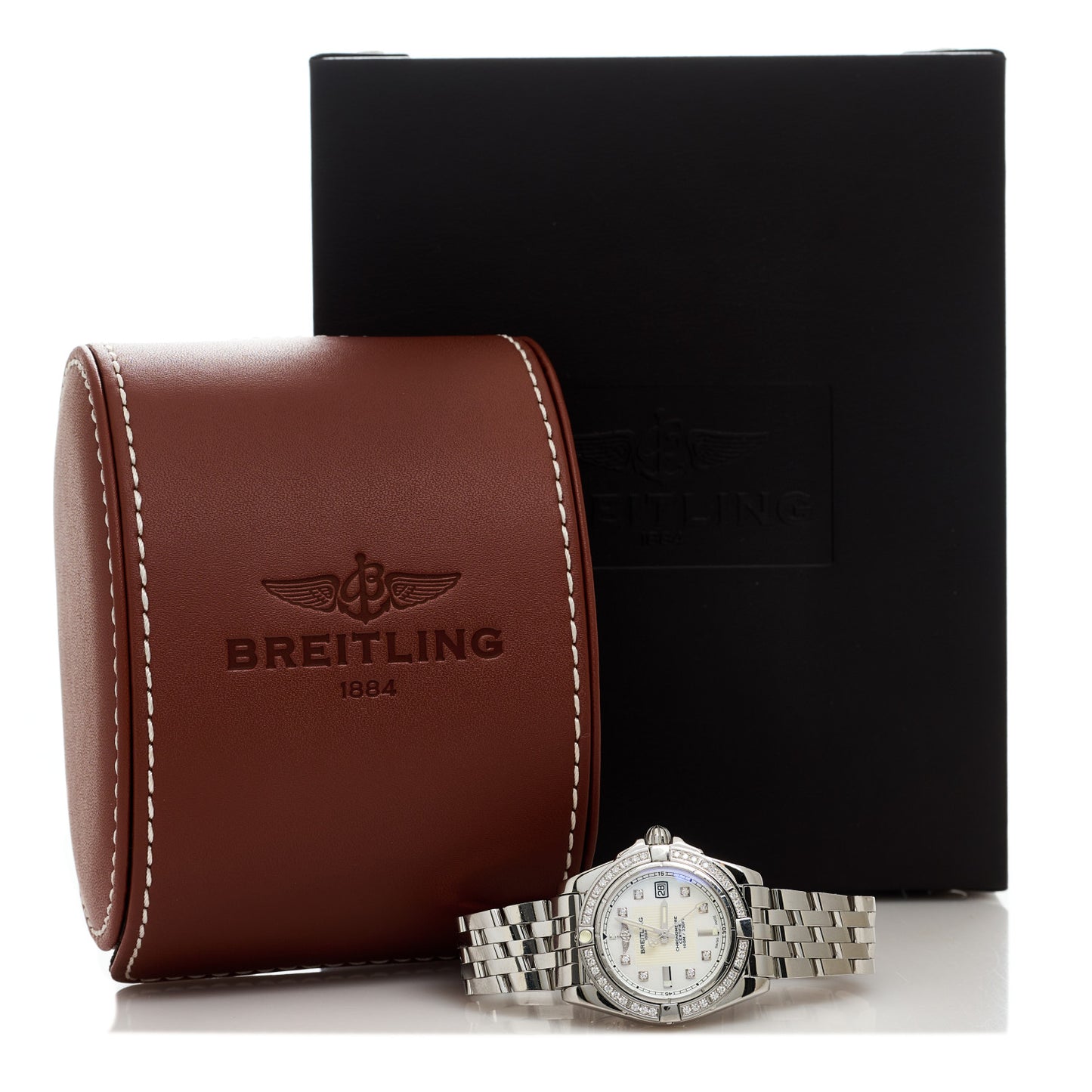 Stainless Steel Diamond Mother of Pearl 32mm Lady Cockpit Quartz Watch A71356