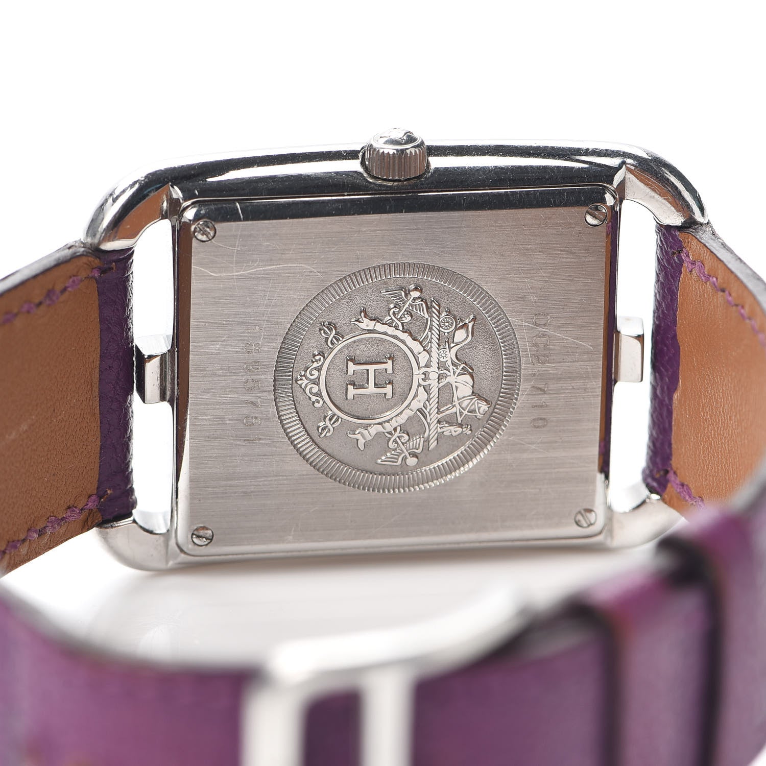 Hermes Stainless Steel Chevre Mysore 29mm Cape Cod Quartz Watch Cyclamen 4 of 7