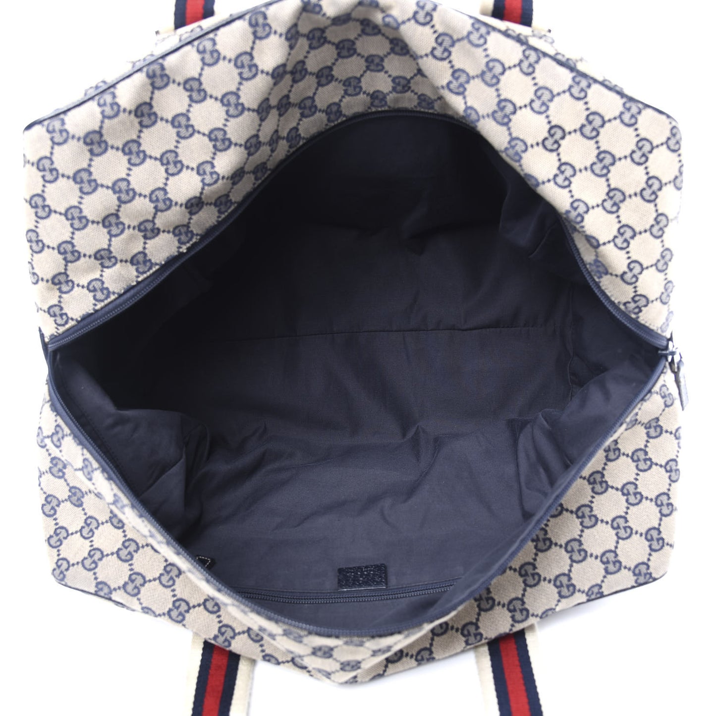 GG Monogram Web Medium Collapsable Carry On Duffle Navy