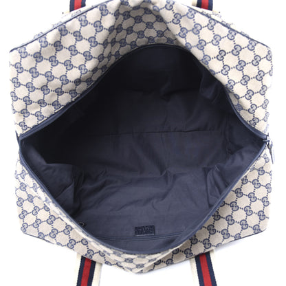 Gucci GG Monogram Web Medium Collapsable Carry On Duffle Navy 4 of 12
