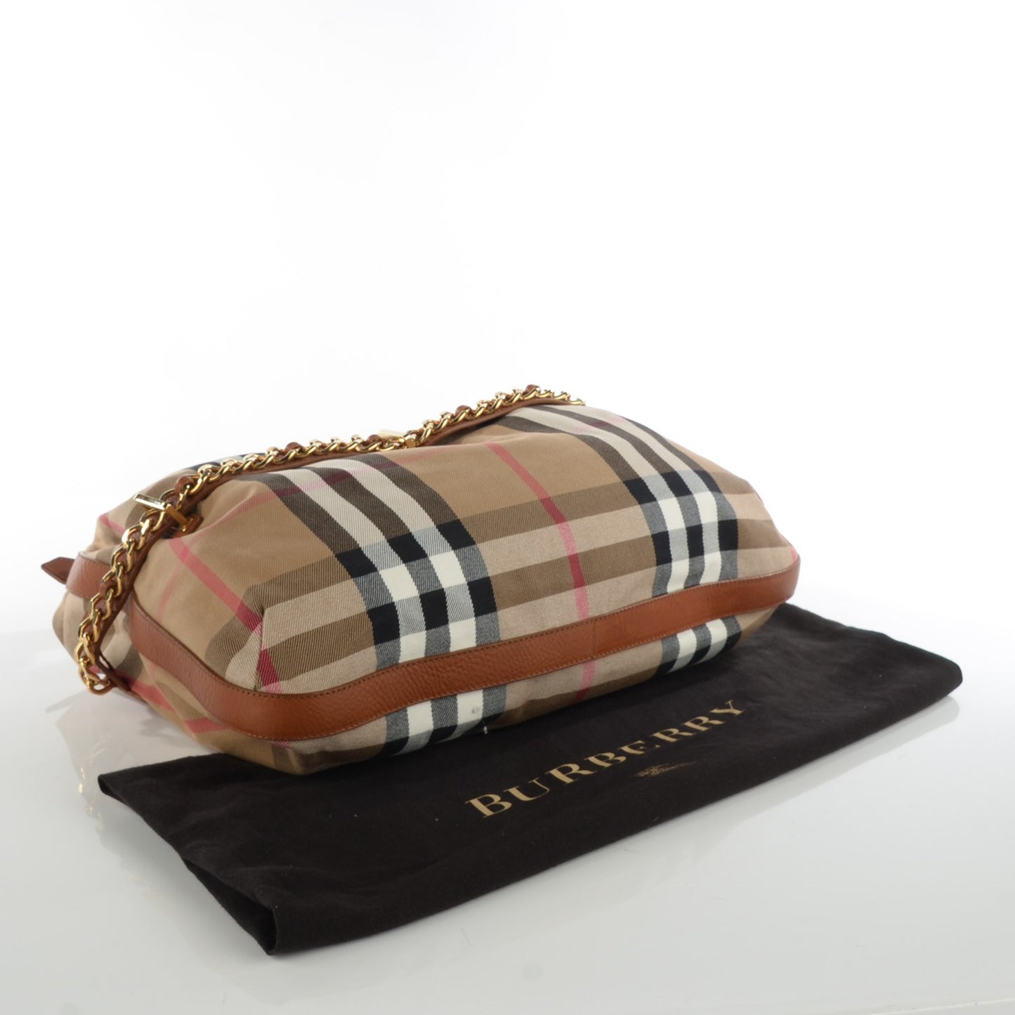 House Check Chain Hobo Tan