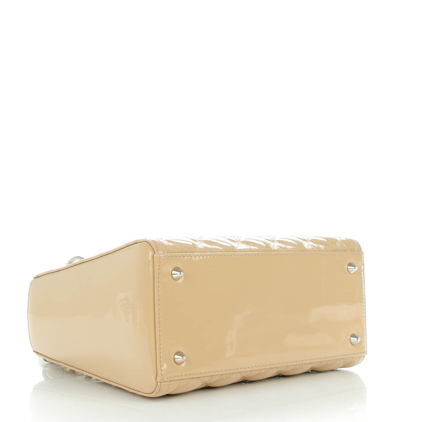 Patent Cannage Medium Lady Dior Beige
