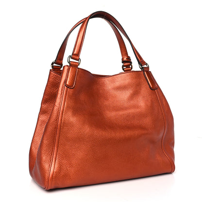 Gucci Metallic Pebbled Calfskin Medium Soho Shoulder Bag Orange 3 of 10