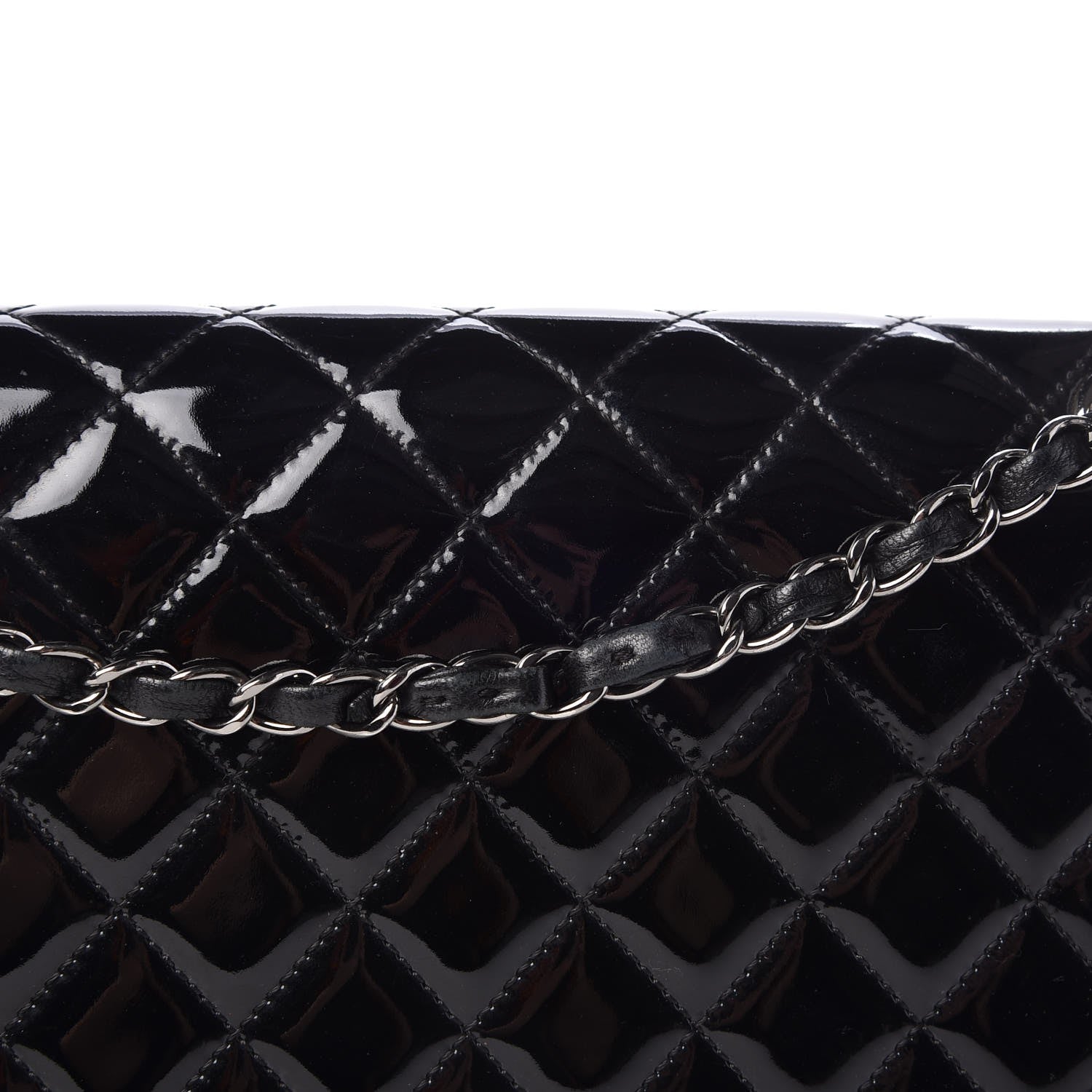 Chanel Patent Quilted Jumbo Classic Twist Flap Bag Black 8 of 9